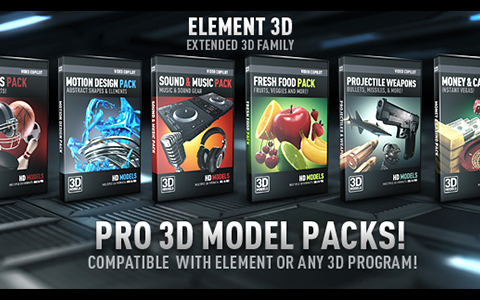 Element3D专业模型包Pro 3D Model Packs